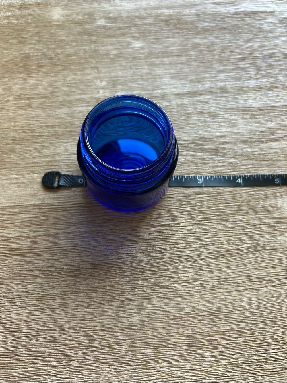 Antique Cobalt Blue Glass Noxzema Apothecary Jar - Great for ring earrings small - Picture 8 of 10